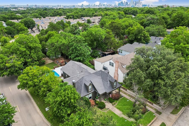 1635 Taft St, Dallas, TX 75208 - aerial perspective of suburban area with skyline and a tree filled landscape