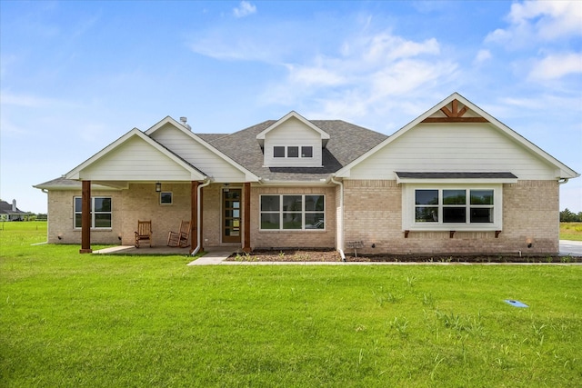 5150 Fox Trot Ln, Caddo Mills, TX 75135 - view of front of house featuring brick siding, a front yard, roof with shingles, and crawl space