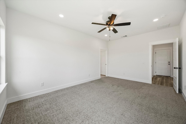 5150 Fox Trot Ln, Caddo Mills, TX 75135 - unfurnished bedroom featuring carpet floors, recessed lighting, and a ceiling fan