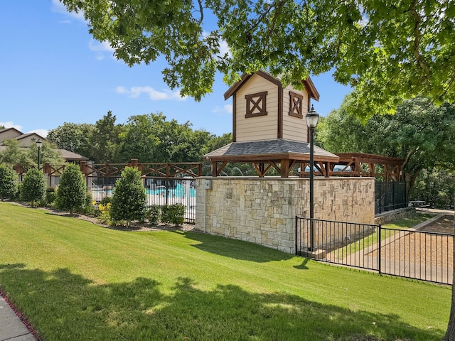 1597 Sweetbriar Dr, Allen, TX 75002 - view of yard with a gazebo