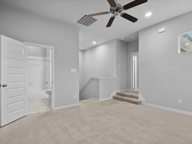324 Nursery Ln, Fort Worth, TX 76114 - spare room featuring carpet, a ceiling fan, and recessed lighting