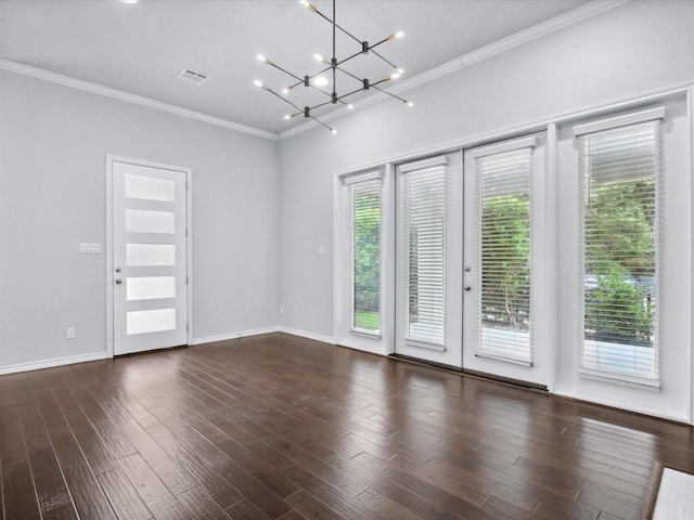 324 Nursery Ln, Fort Worth, TX 76114 - unfurnished room with plenty of natural light, ornamental molding, french doors, and wood finished floors