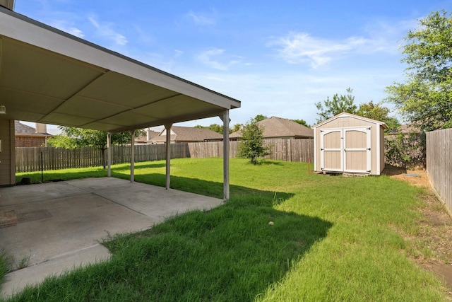 108 Bear Trl, Waxahachie, TX 75165 - fenced backyard featuring a patio area and a storage shed