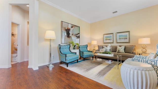 2741 Barrington Dr, Plano, TX 75093 - living room with ornamental molding and wood finished floors