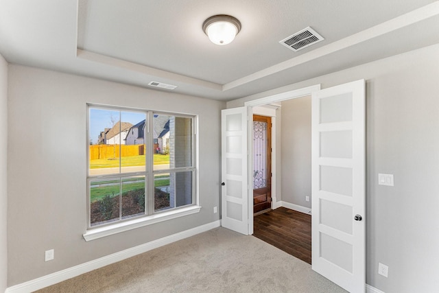 1800 Trotter Trl, Aubrey, TX 76227 - empty room featuring carpet flooring and a raised ceiling