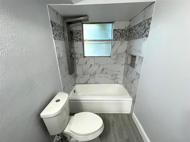 5146 Fm 879, Palmer, TX 75152 - full bathroom with shower / bathtub combination, a textured wall, and wood finished floors