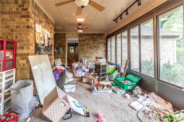 1237 Linkwood Ln, Lancaster, TX 75146 - unfurnished sunroom featuring track lighting