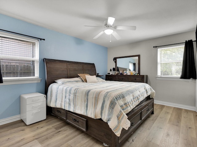 6708 Wagonet Rd, Forest Hill, TX 76140 - bedroom featuring light wood-style flooring and a ceiling fan