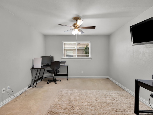 6708 Wagonet Rd, Forest Hill, TX 76140 - carpeted office with a ceiling fan and baseboards