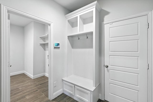 260 Clairmont Dr, Ponder, TX 76259 - mudroom featuring dark wood-type flooring and baseboards