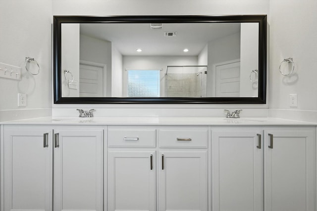 260 Clairmont Dr, Ponder, TX 76259 - bathroom with double vanity and tiled shower