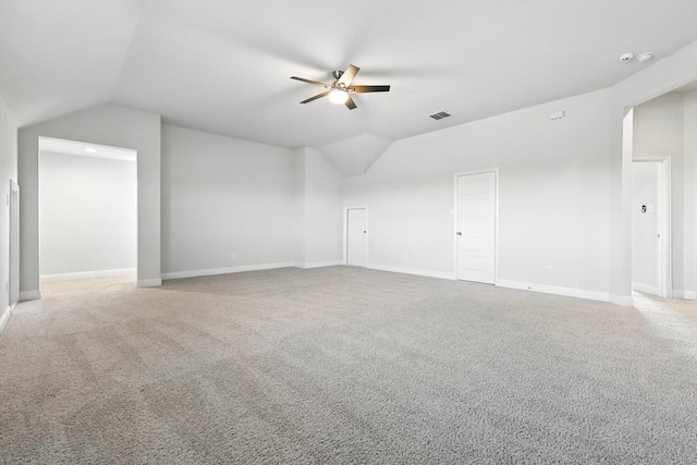 260 Clairmont Dr, Ponder, TX 76259 - bonus room with ceiling fan, vaulted ceiling, and light colored carpet