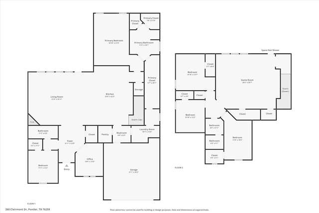 260 Clairmont Dr, Ponder, TX 76259 - view of property floor plan