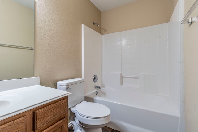 13264 Harvest Ridge Rd, Fort Worth, TX 76244 - full bathroom featuring vanity, washtub / shower combination, and a textured wall