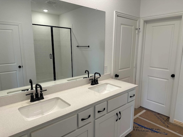 1916 Honey Creek Rd, Forney, TX 75126 - full bathroom with double vanity and a shower stall