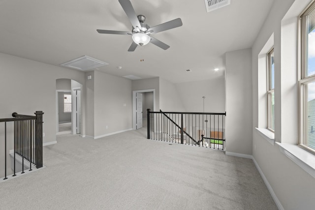 6217 Escarpment Dr, Fort Worth, TX 76112 - empty room featuring attic access, ceiling fan, and carpet floors