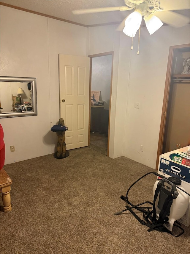 122 Vz County Road 3735, Wills Point, TX 75169 - interior space featuring carpet floors and a ceiling fan