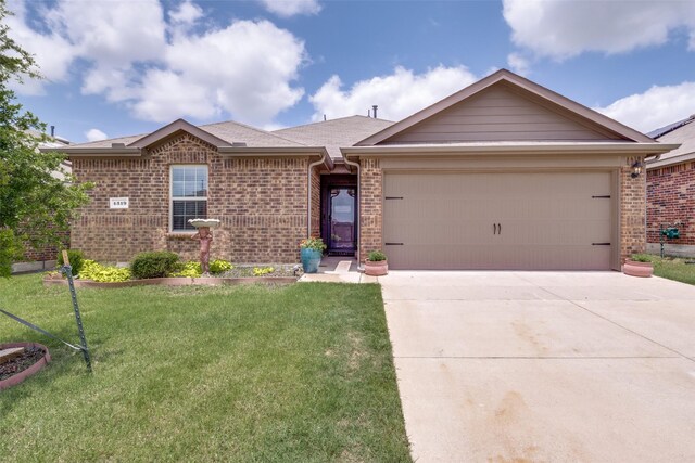 4319 Pyramid Dr, Forney, TX 75126 - ranch-style house featuring brick siding, driveway, and a front lawn