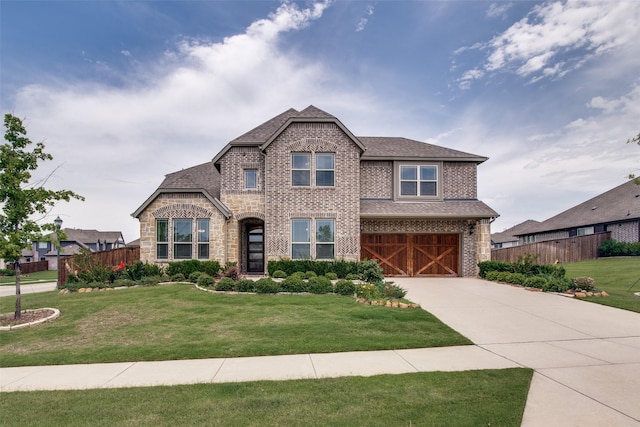 11100 Tanager Ln, Cross Roads, TX 76227 - view of front of home with brick siding, concrete driveway, an attached garage, and a shingled roof