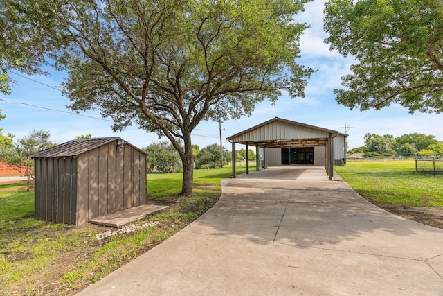 1707 Ponderosa Trl, Sachse, TX 75048 - surrounding community featuring a lawn, an outbuilding, and driveway