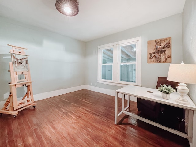 408 S Throckmorton Ave, Kerens, TX 75144 - office area with wood finished floors