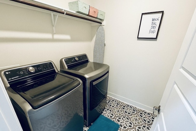 3316 Azure Ln, Celina, TX 75009 - laundry room with independent washer and dryer and tile patterned flooring