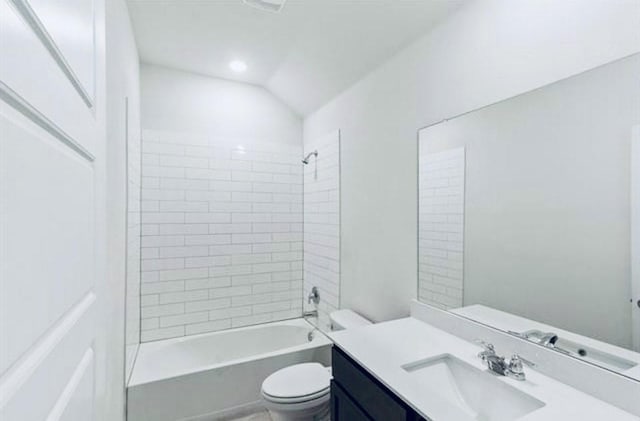 3316 Azure Ln, Celina, TX 75009 - full bathroom featuring vanity,  shower combination, and lofted ceiling