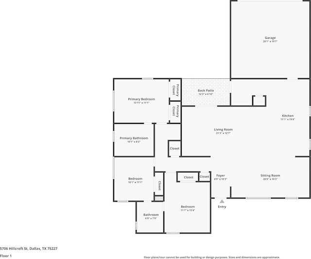 5706 Hillcroft St, Dallas, TX 75227 - view of room layout