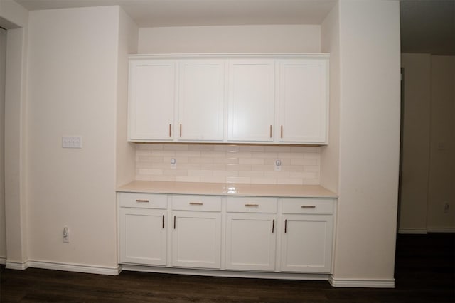 6428 Wales St, Celina, TX 76227 - kitchen with dark wood-type flooring, decorative backsplash, and light countertops