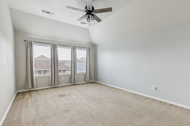 326 Blackhaw Dr, Fate, TX 75087 - unfurnished room with a ceiling fan, carpet, and lofted ceiling