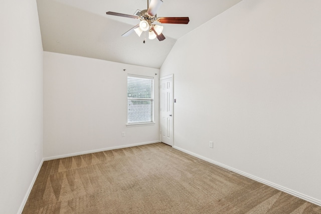 326 Blackhaw Dr, Fate, TX 75087 - carpeted spare room with a ceiling fan and vaulted ceiling