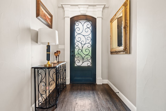 10107 Ravenswood Rd, Granbury, TX 76049 - entrance foyer featuring dark wood-style floors and baseboards