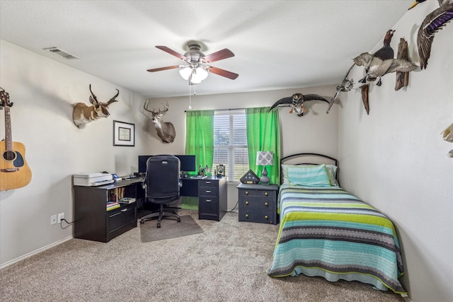 2124 Franks St, Fort Worth, TX 76177 - bedroom with carpet flooring, an office area, and ceiling fan