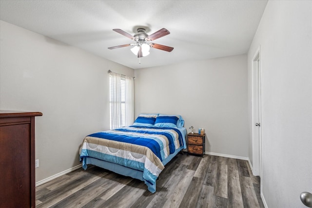 2124 Franks St, Fort Worth, TX 76177 - bedroom with wood finished floors and ceiling fan