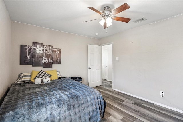 2124 Franks St, Fort Worth, TX 76177 - bedroom featuring wood finished floors and ceiling fan