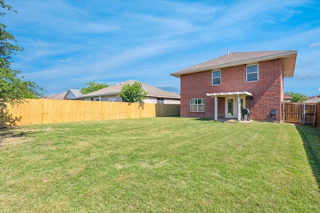 2124 Franks St, Fort Worth, TX 76177 - rear view of property with brick siding, a fenced backyard, and a shingled roof