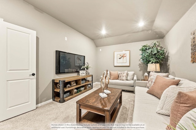 2301 Christopher Rd, Mansfield, TX 76063 - carpeted living room featuring vaulted ceiling