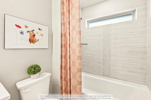 2301 Christopher Rd, Mansfield, TX 76063 - bathroom with toilet and shower / bath combo with shower curtain