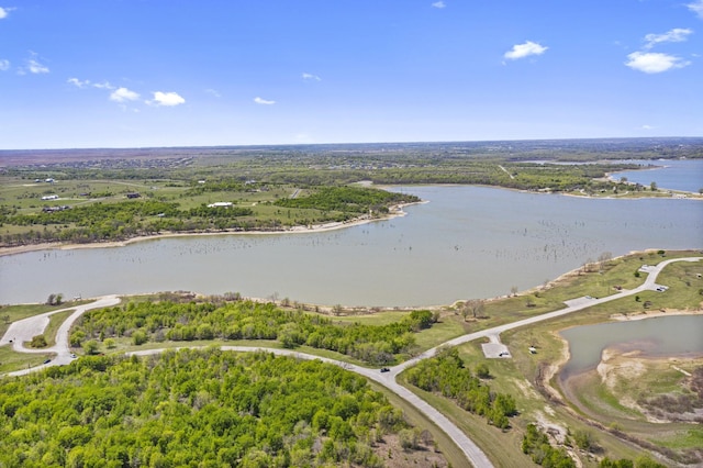 1108 Birchwood Dr, Crowley, TX 76036 - aerial view of property's location with a large body of water and a heavily wooded area