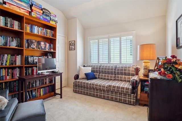 2031 Deepwood St, Mesquite, TX 75181 - living area featuring carpet flooring and lofted ceiling