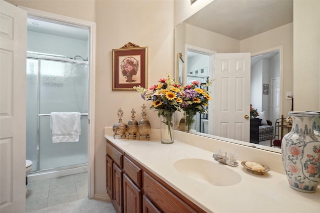 2031 Deepwood St, Mesquite, TX 75181 - full bath with a stall shower, tile patterned floors, and vanity