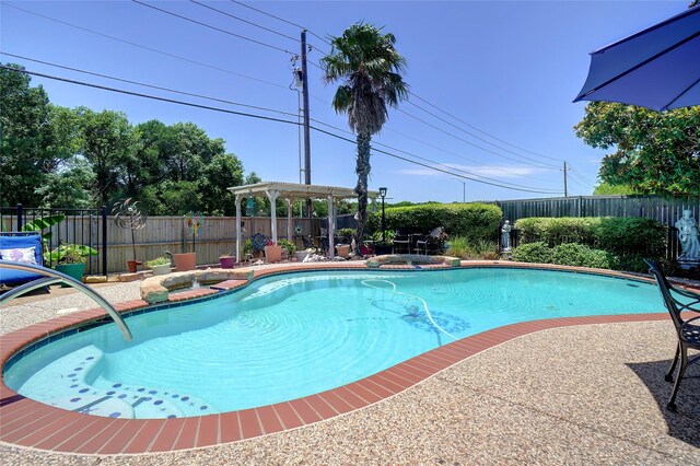 2031 Deepwood St, Mesquite, TX 75181 - view of swimming pool with a fenced backyard and a pergola