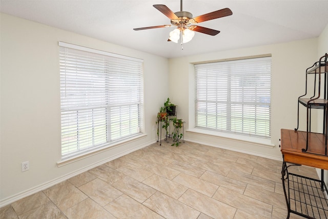 5723 Sachse St, Sachse, TX 75048 - sitting room with a ceiling fan and healthy amount of natural light
