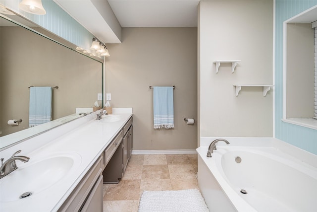 5723 Sachse St, Sachse, TX 75048 - full bath featuring double vanity and a garden tub