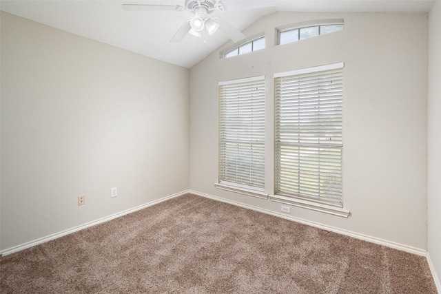 5723 Sachse St, Sachse, TX 75048 - carpeted empty room with a ceiling fan and lofted ceiling