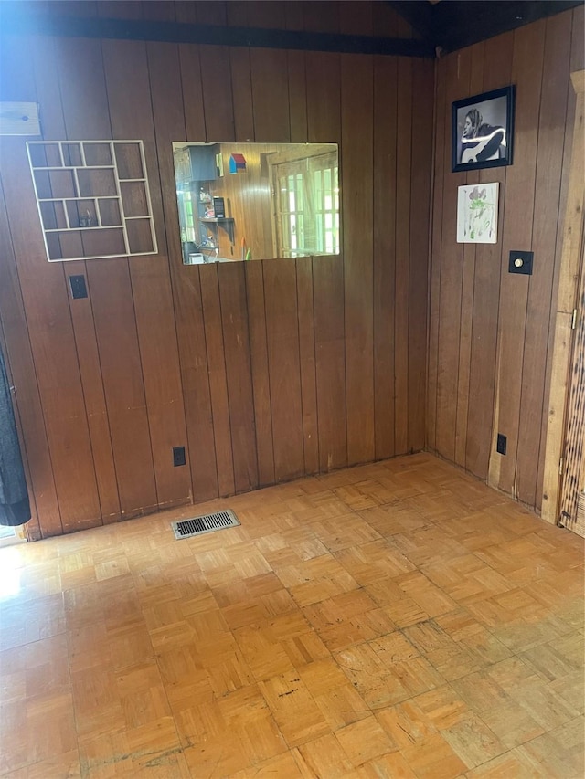 2810 N Mountain View Rd, Granbury, TX 76048 - empty room with wooden walls