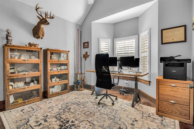 2911 Butterfield Trl, Sherman, TX 75092 - office featuring wood finished floors and lofted ceiling