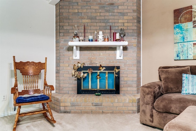 5312 Vermillion Trl, Arlington, TX 76017 - carpeted living room with a fireplace