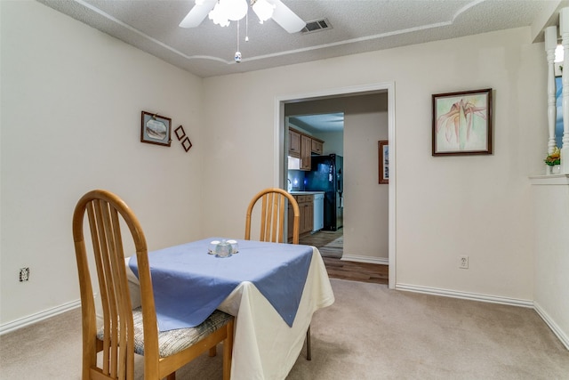 5312 Vermillion Trl, Arlington, TX 76017 - dining room featuring light colored carpet and a ceiling fan