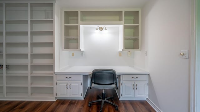 111 Scenic Dr, Dublin, TX 76446 - unfurnished office with built in study area and dark wood-type flooring